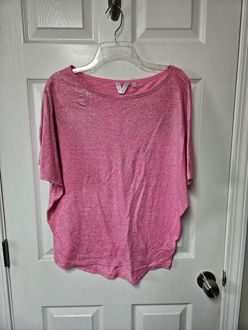 Victoria's Secret 2011 Heathered Pink With Silver Shift Short Sleeve Tee